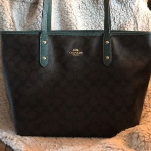 Coach Brown/Turquoise Tote